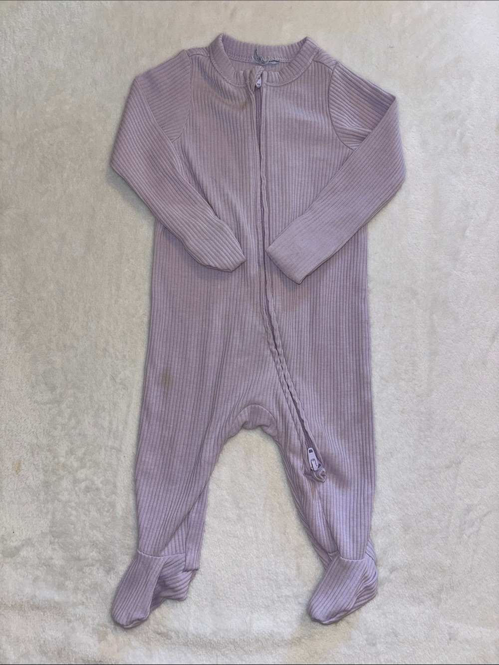 (2 for $10) Old navy Lilac purple 3 month Ribbed Zip-Front Baby One-Piece sleepe